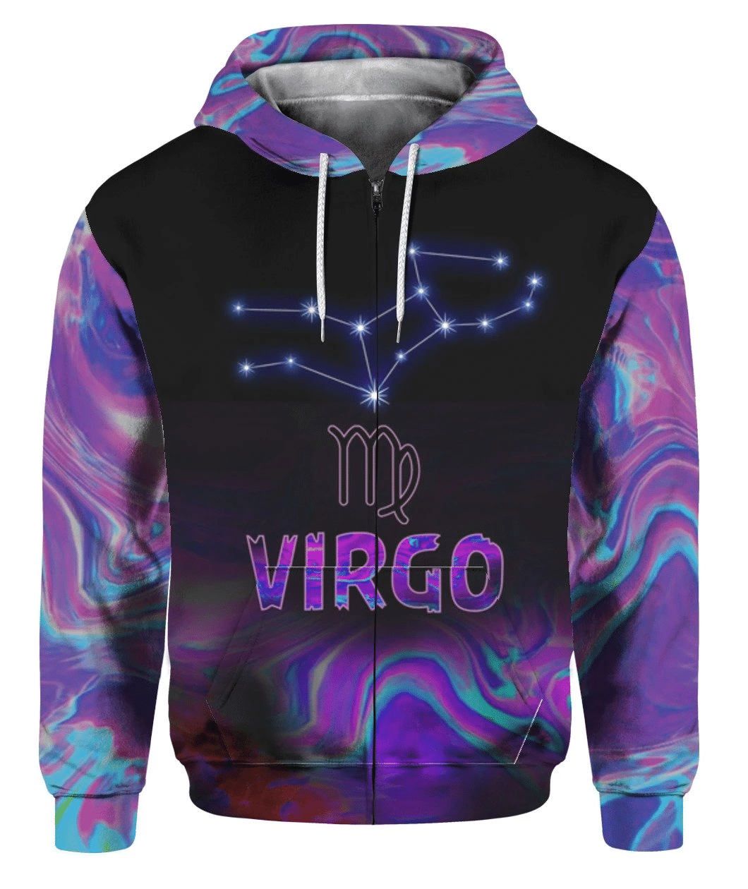 Virgo Zodiac Zip Hoodie Galaxy LT13
