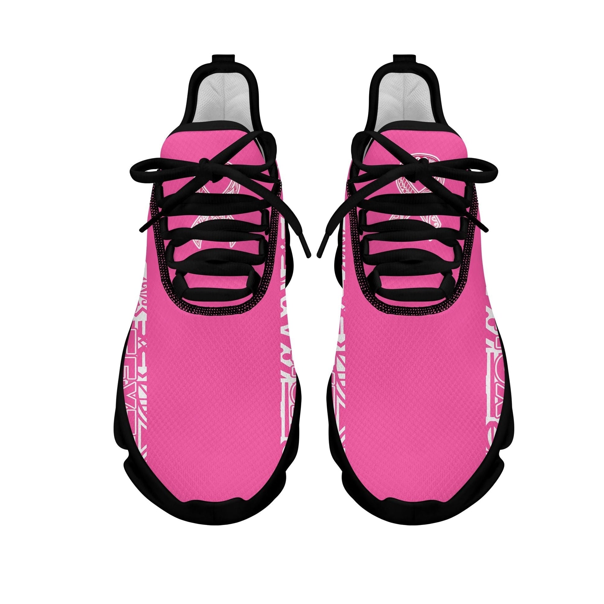 Polynesian Footwear Fiji Tapa Pinktober Sport Clunky Sneakers White LT10