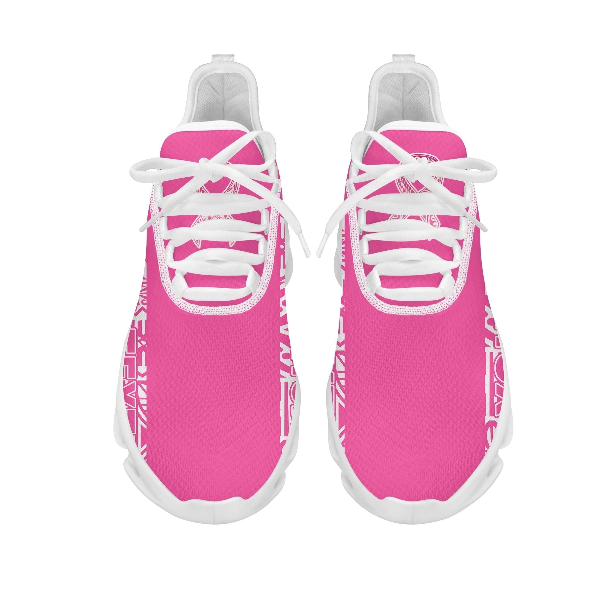 Polynesian Footwear Fiji Tapa Pinktober Sport Clunky Sneakers White LT10