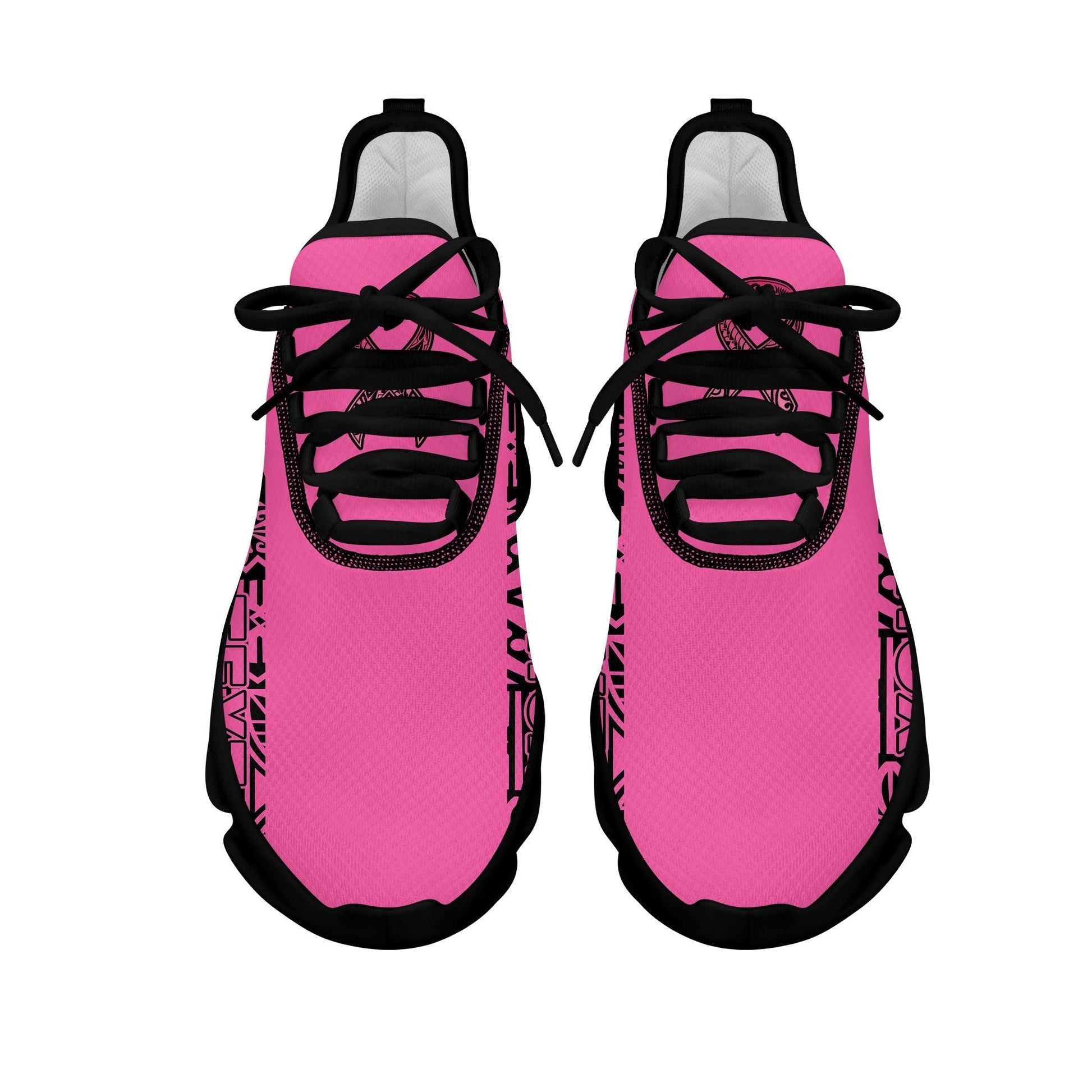 Polynesian Footwear Fiji Tapa Pinktober Sport Clunky Sneakers Black LT10