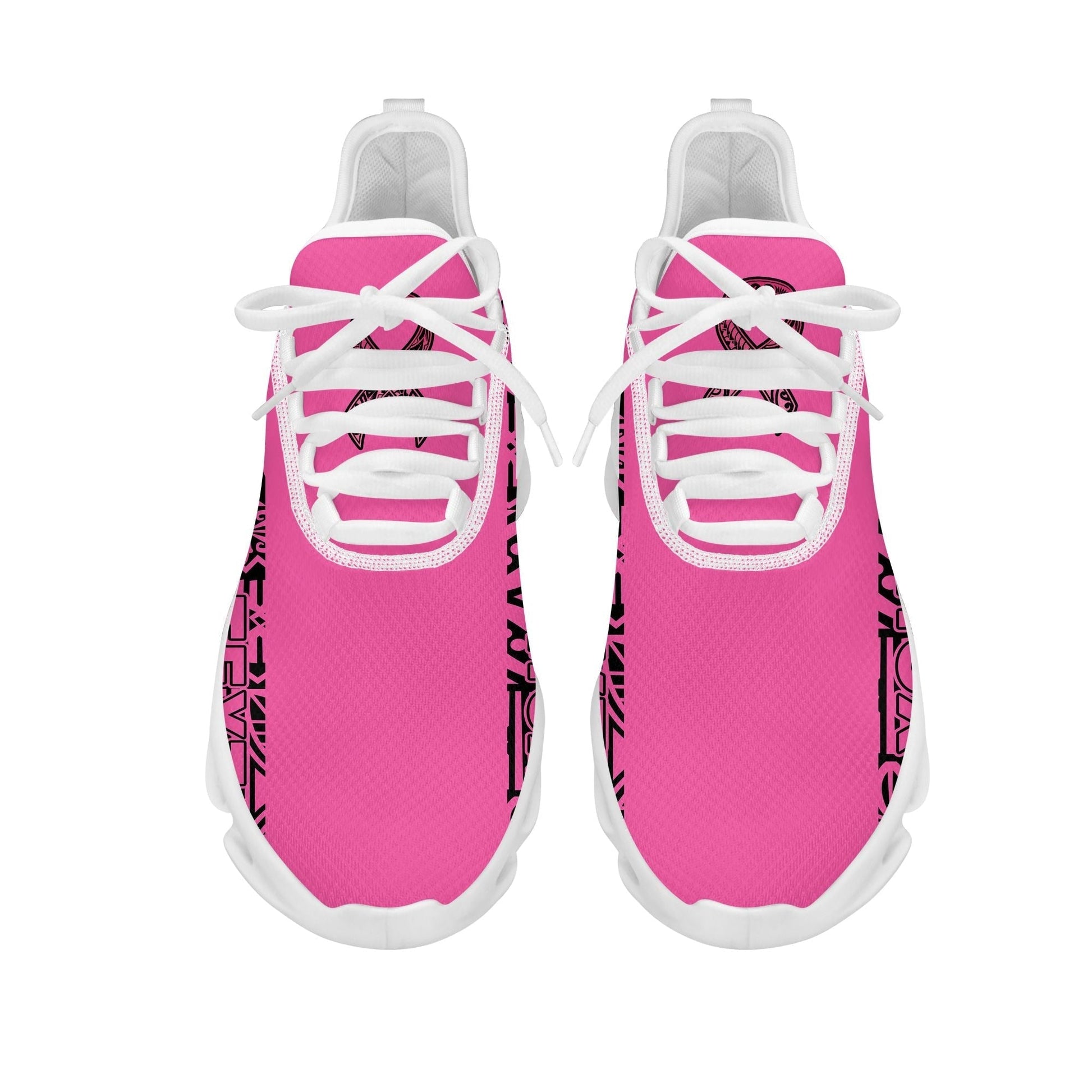 Polynesian Footwear Fiji Tapa Pinktober Sport Clunky Sneakers Black LT10