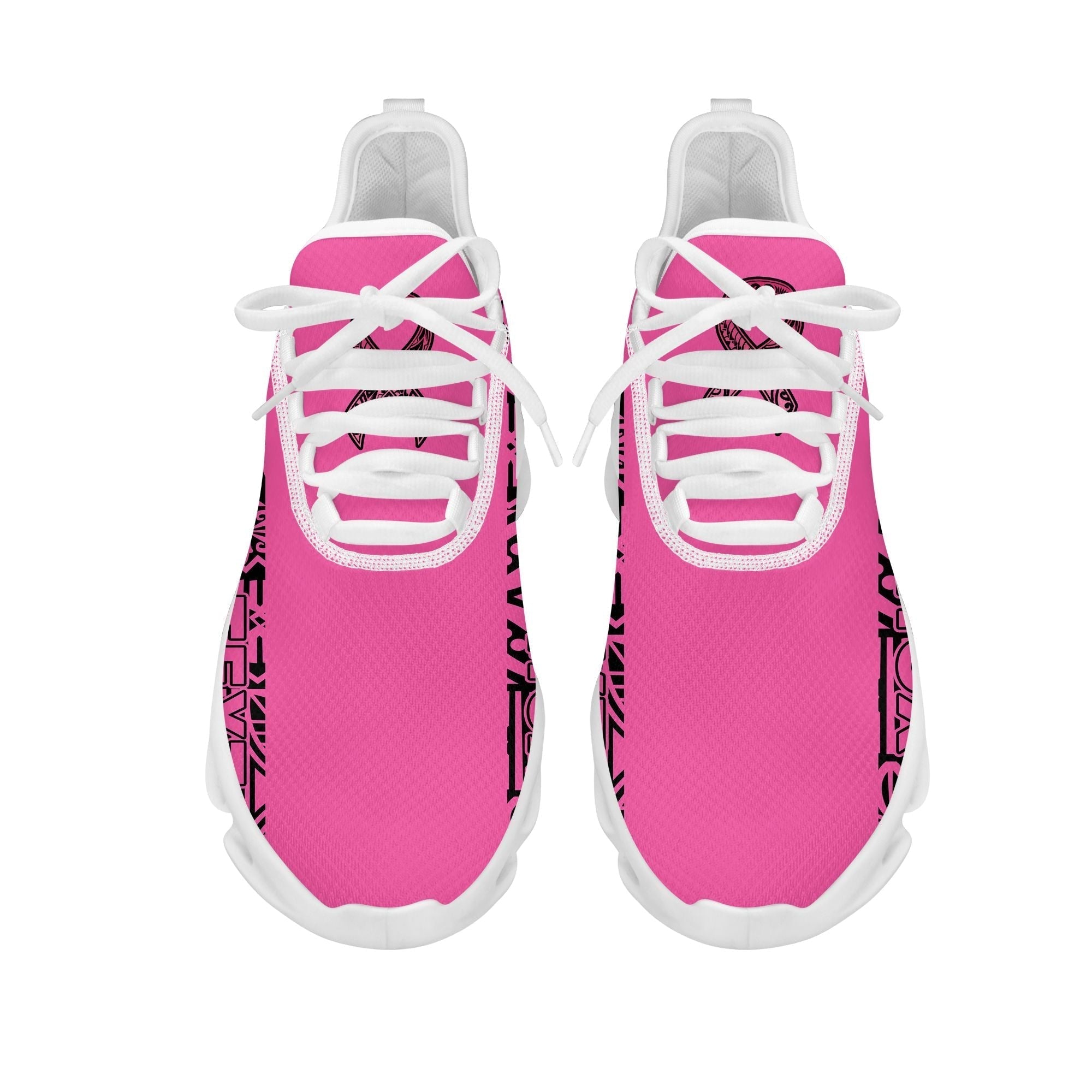 Polynesian Footwear Fiji Tapa Pinktober Sport Clunky Sneakers Black LT10