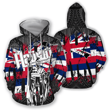 Native American King Kamehameha Flag Hoodie