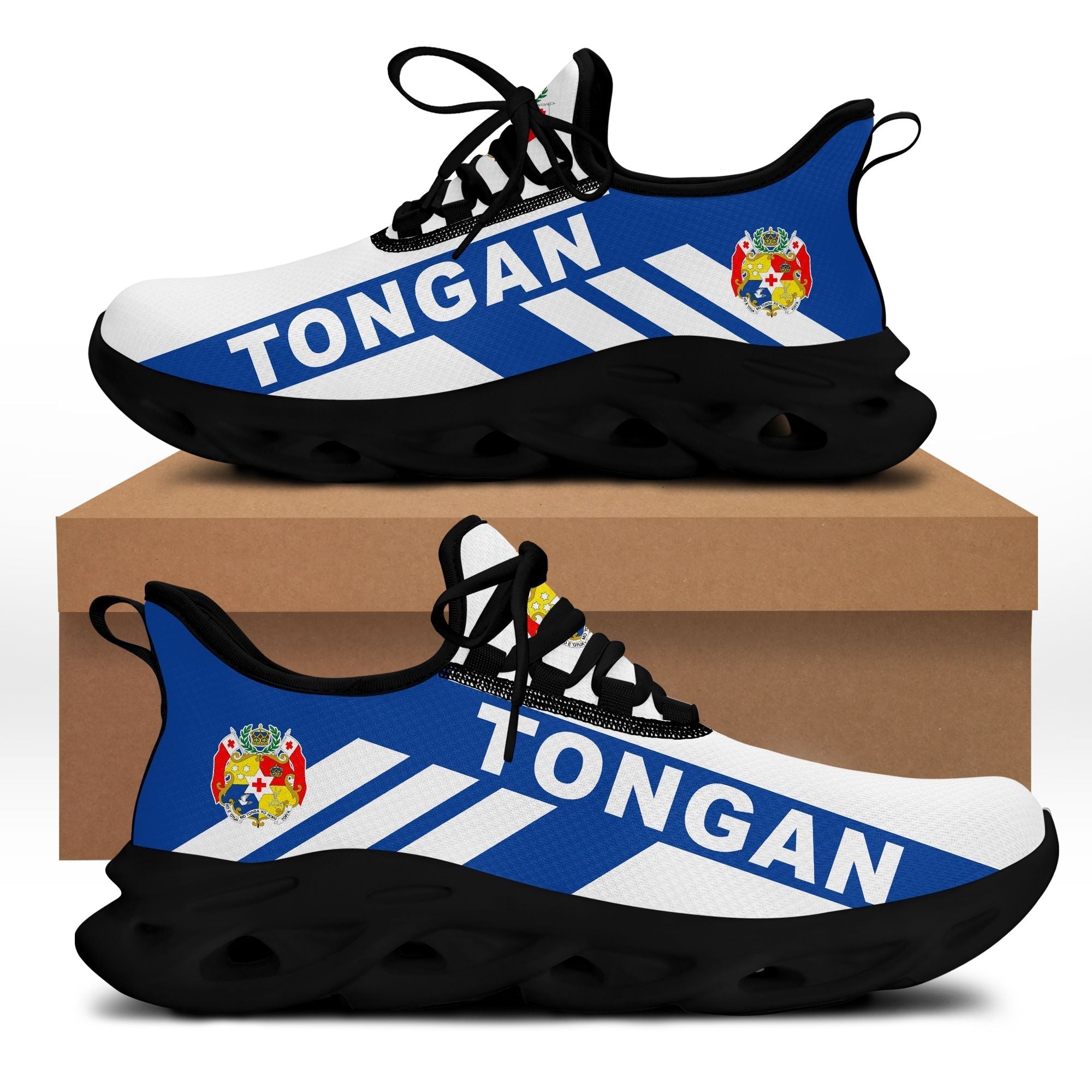 Polynesian Footwear Tonga Flag Sport Clunky Sneakers Blue LT10
