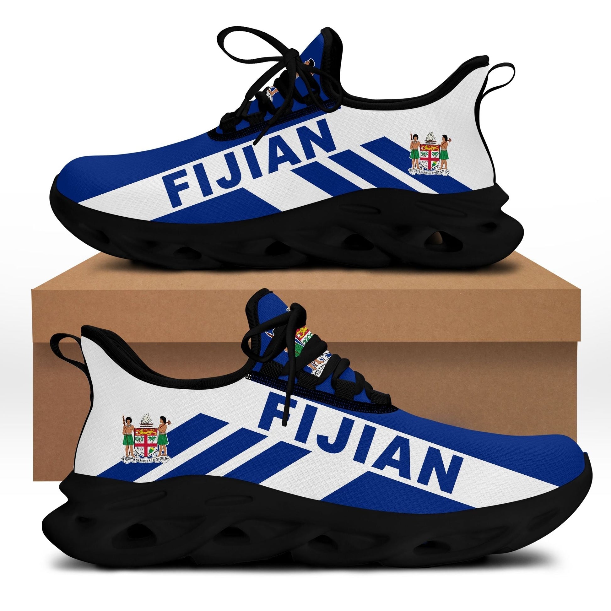 Polynesian Footwear Fiji Flag Sport Clunky Sneakers Dark Blue LT10