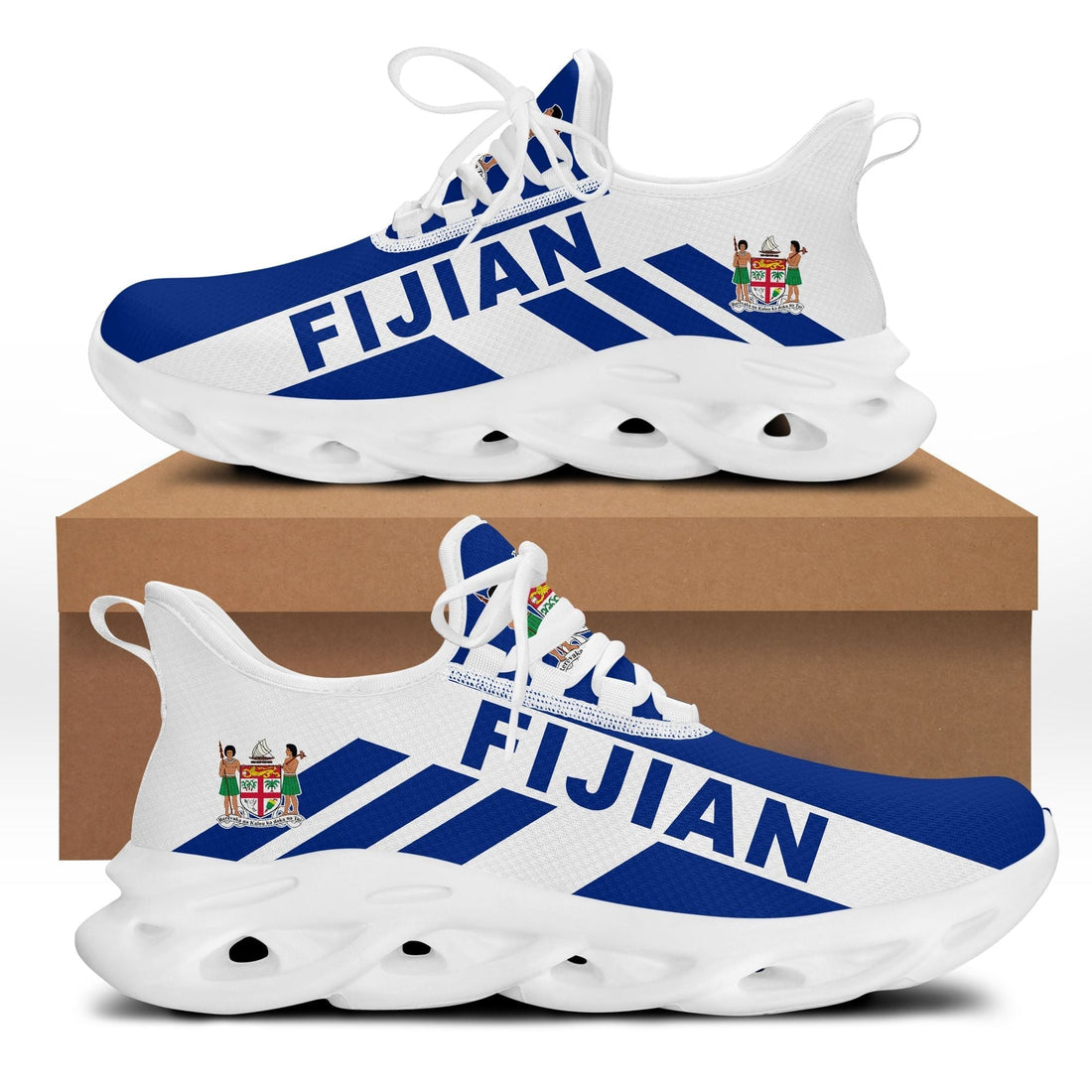 Polynesian Footwear Fiji Flag Sport Clunky Sneakers Dark Blue LT10