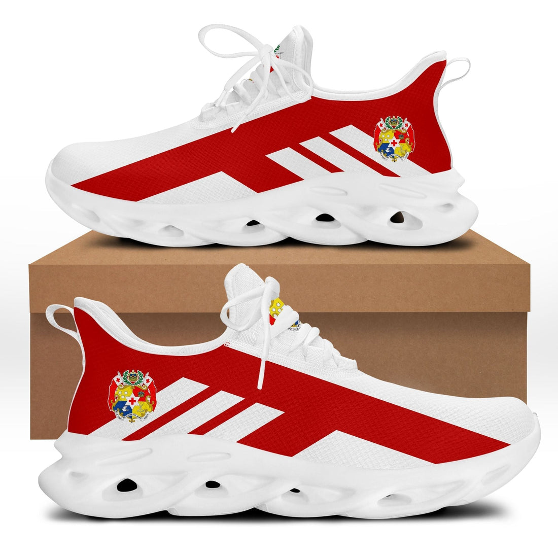 Polynesian Footwear Tonga Flag Sport Clunky Sneakers No Text LT10