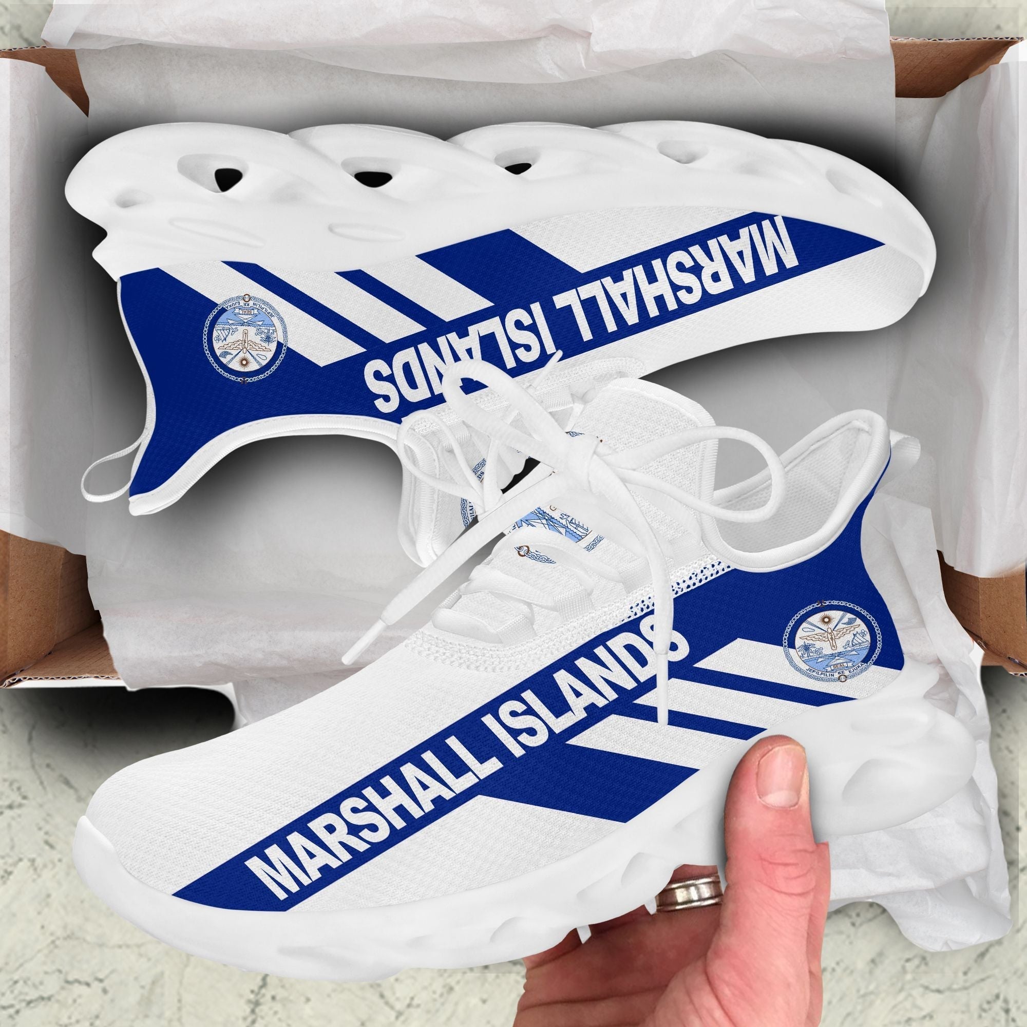 Polynesian Footwear Marshall Islands Flag Sport Clunky Sneakers LT10