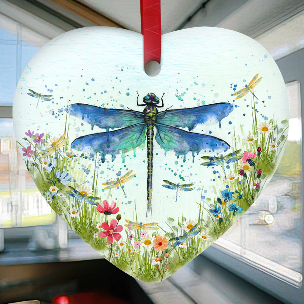 Dragonfly Faith From Heaven Heart Ornament