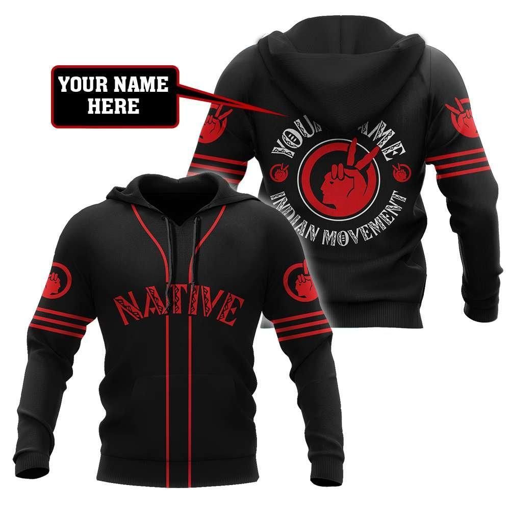 Custom Name Native Indian Movement 3D All Over Printed Hoodie Unisex