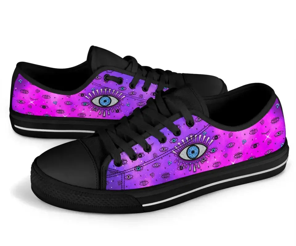 Footwear - Evil Eye Low Top Shoe Simple Style - Pink LT8