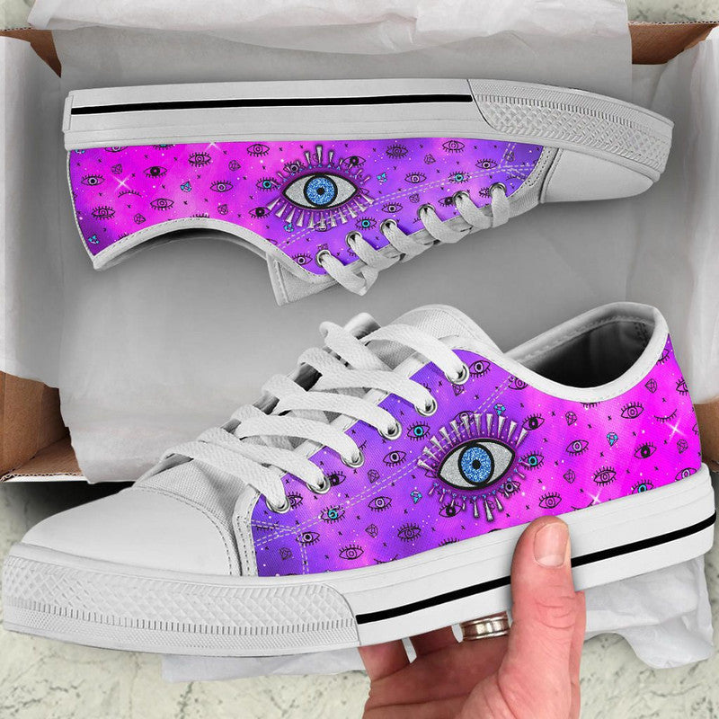 Footwear - Evil Eye Low Top Shoe Simple Style - Pink LT8