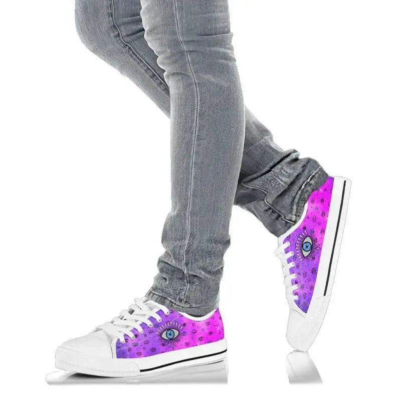 Footwear - Evil Eye Low Top Shoe Simple Style - Pink LT8