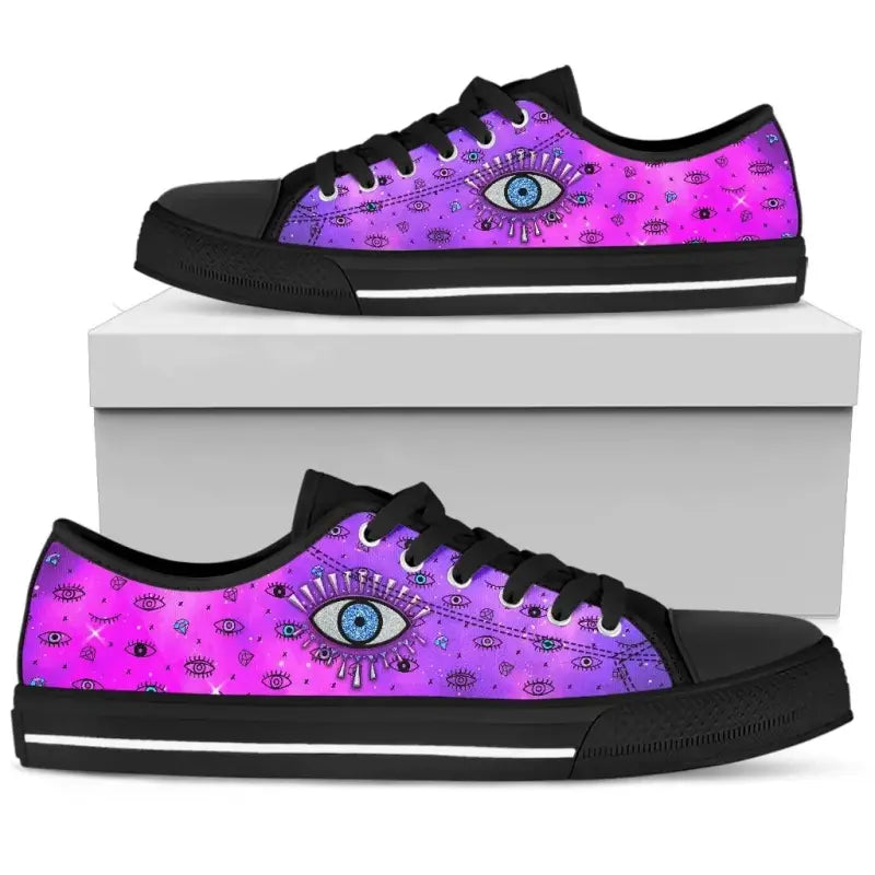 Footwear - Evil Eye Low Top Shoe Simple Style - Pink LT8