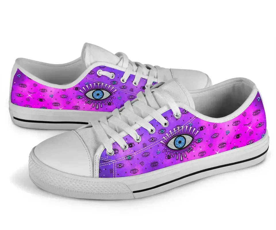 Footwear - Evil Eye Low Top Shoe Simple Style - Pink LT8