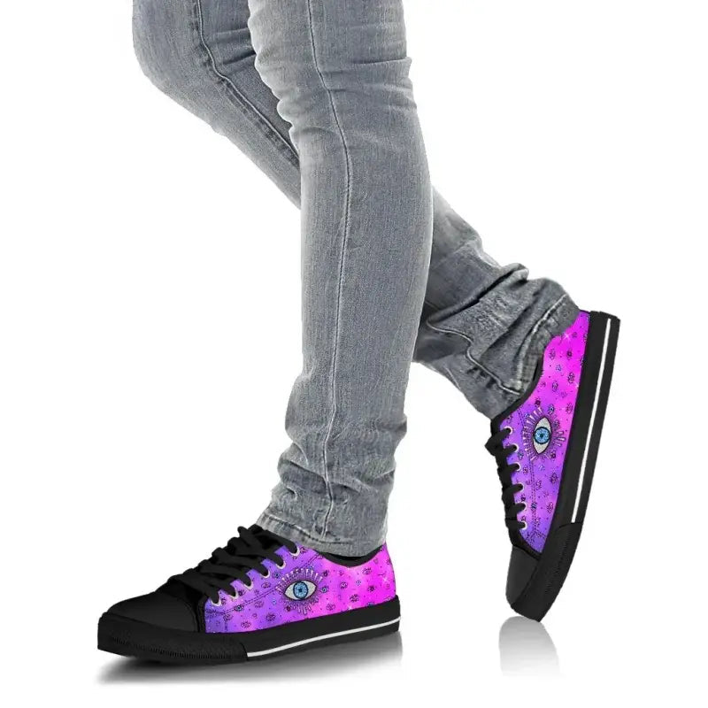 Footwear - Evil Eye Low Top Shoe Simple Style - Pink LT8