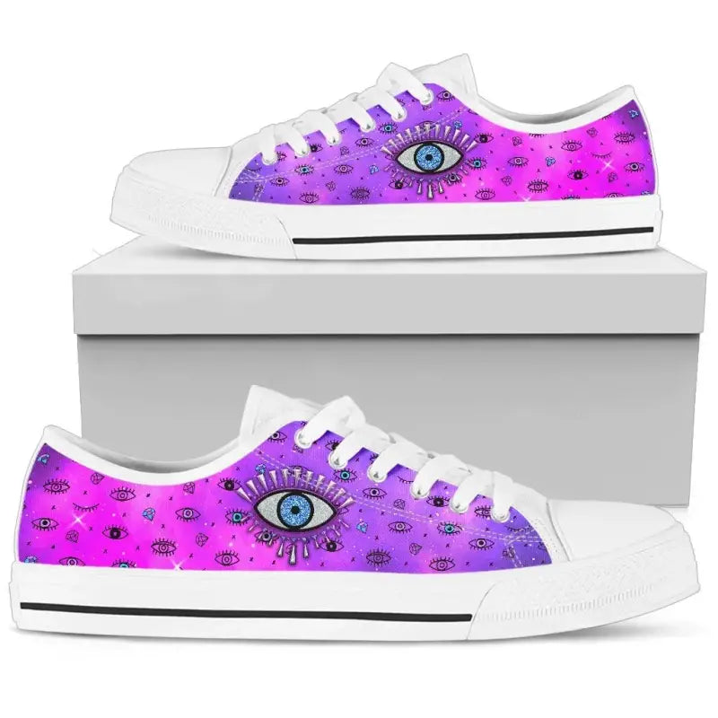 Footwear - Evil Eye Low Top Shoe Simple Style - Pink LT8
