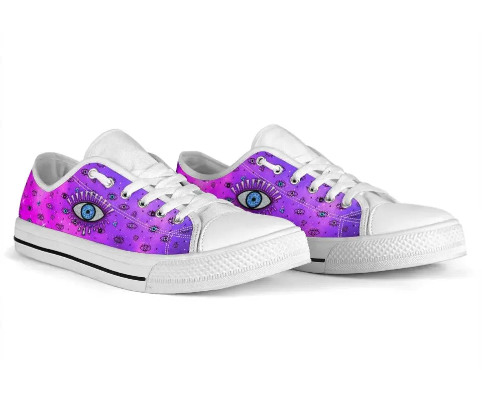 Footwear - Evil Eye Low Top Shoe Simple Style - Pink LT8