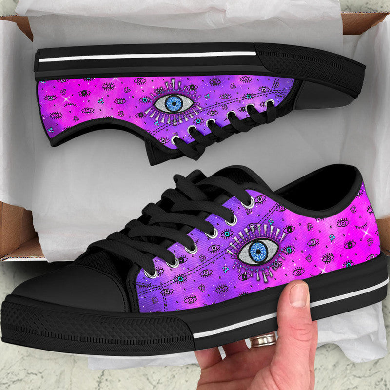 Footwear - Evil Eye Low Top Shoe Simple Style - Pink LT8