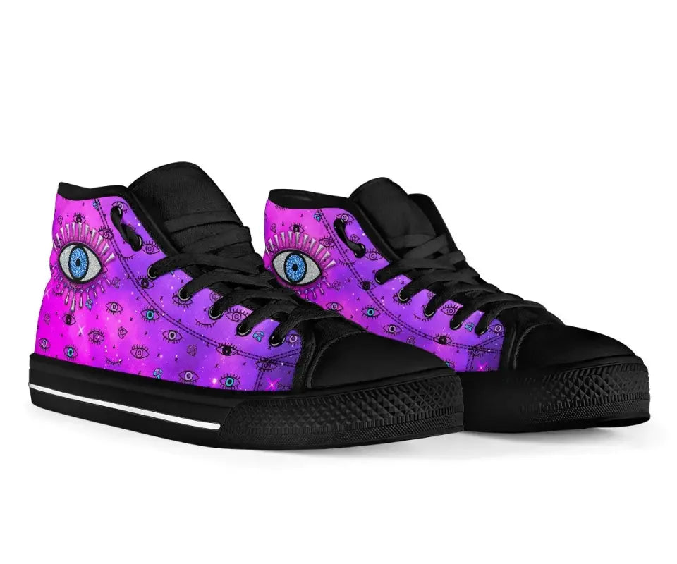 Footwear - Evil Eye High Top Shoe Simple Style - Pink LT8