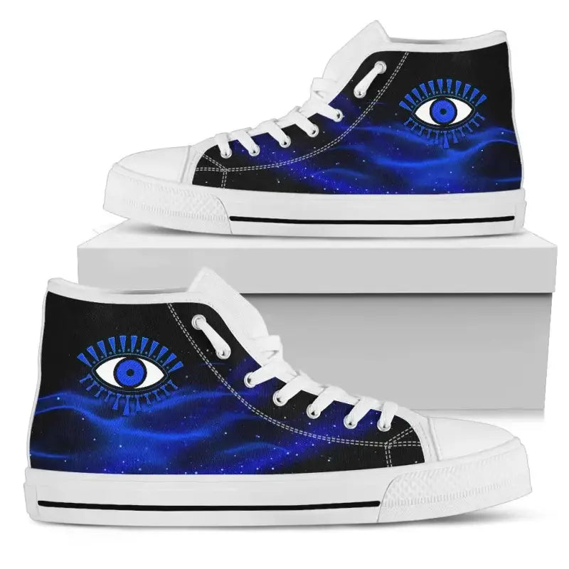 Footwear - Evil Eye High Top Shoe Original Style - Blue LT8