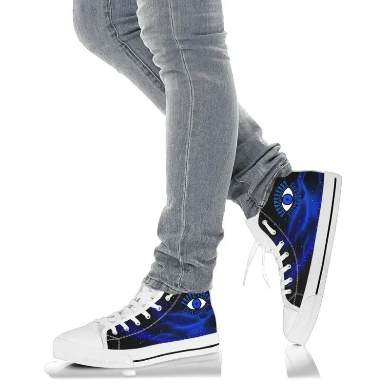 Footwear - Evil Eye High Top Shoe Original Style - Blue LT8