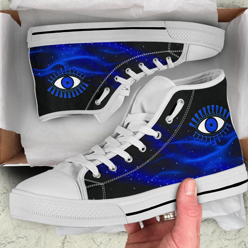 Footwear - Evil Eye High Top Shoe Original Style - Blue LT8