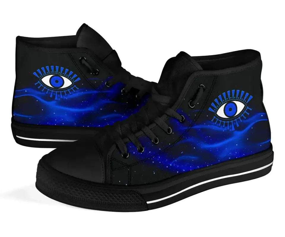 Footwear - Evil Eye High Top Shoe Original Style - Blue LT8