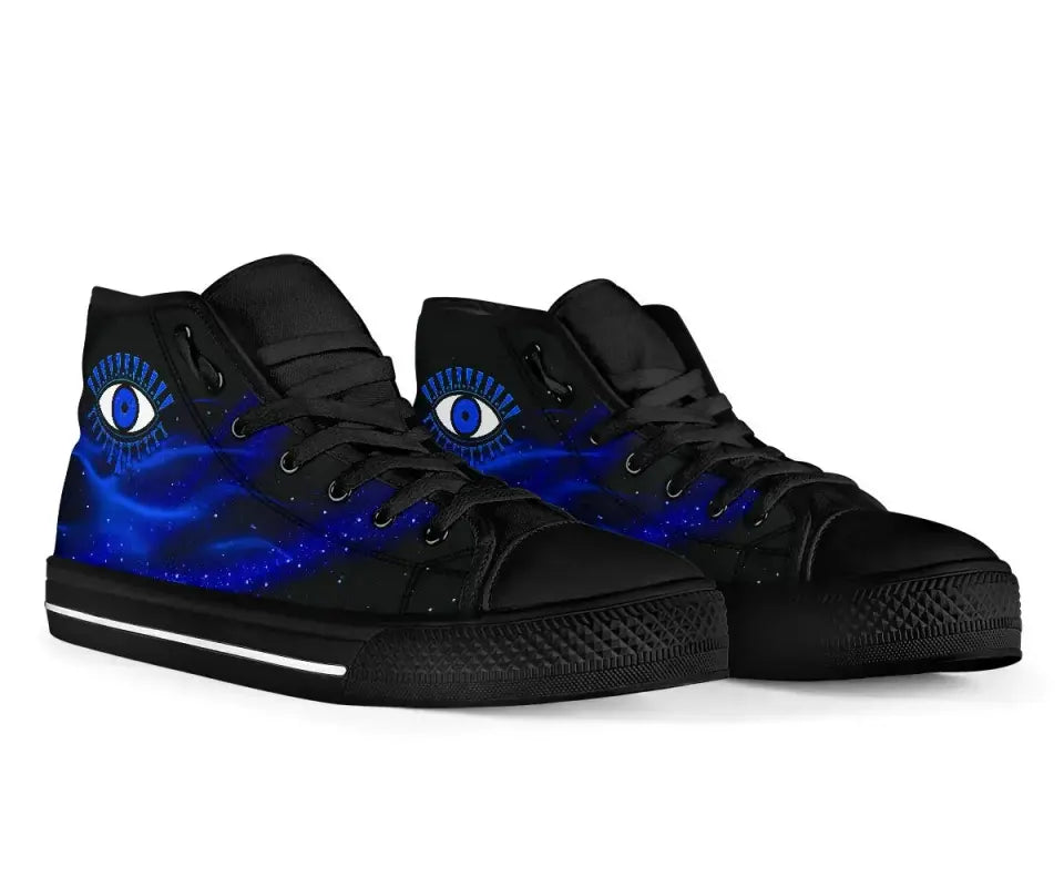 Footwear - Evil Eye High Top Shoe Original Style - Blue LT8