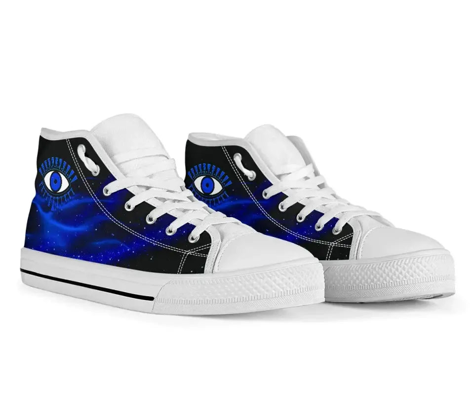 Footwear - Evil Eye High Top Shoe Original Style - Blue LT8