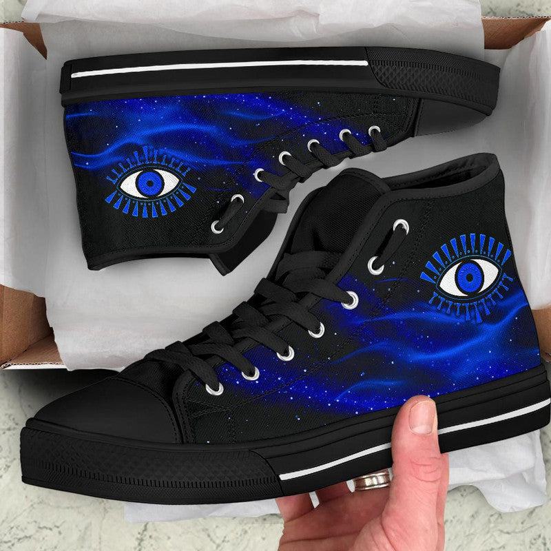 Footwear - Evil Eye High Top Shoe Original Style - Blue LT8