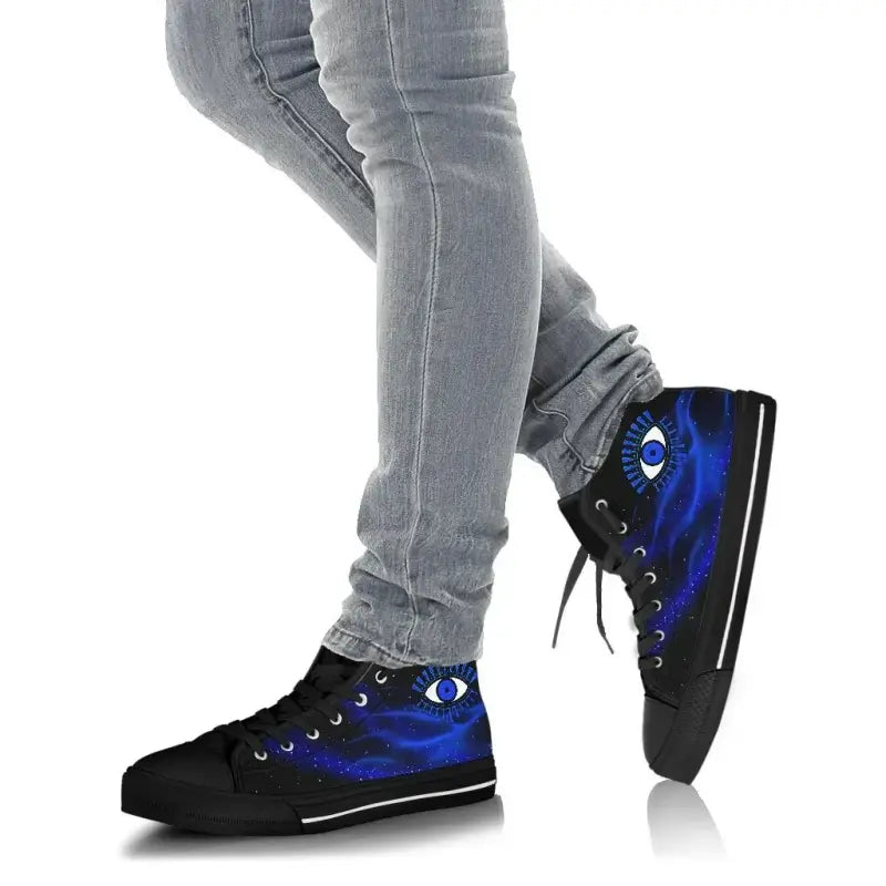 Footwear - Evil Eye High Top Shoe Original Style - Blue LT8
