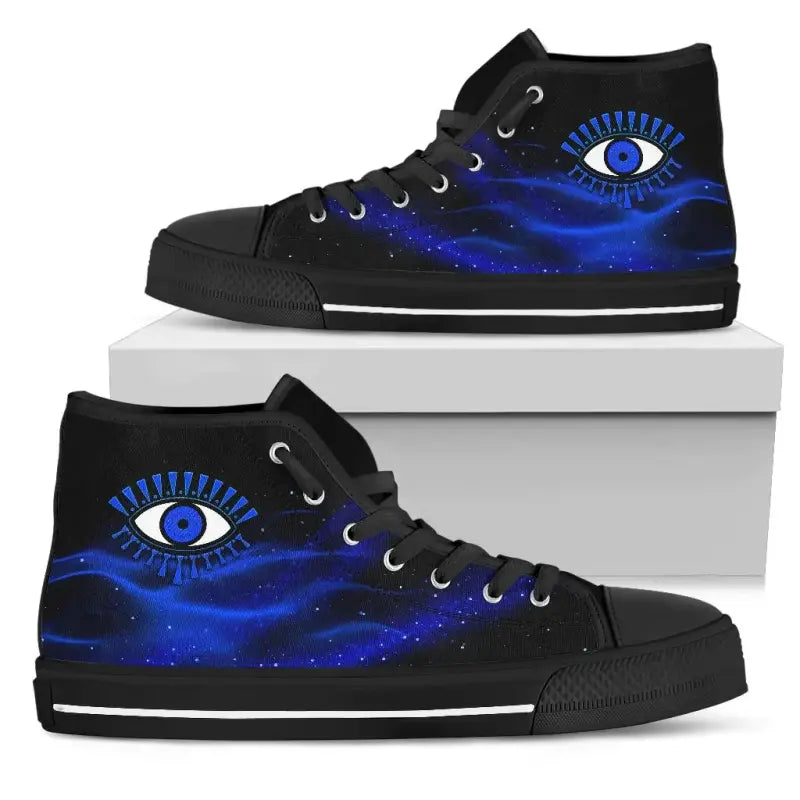 Footwear - Evil Eye High Top Shoe Original Style - Blue LT8