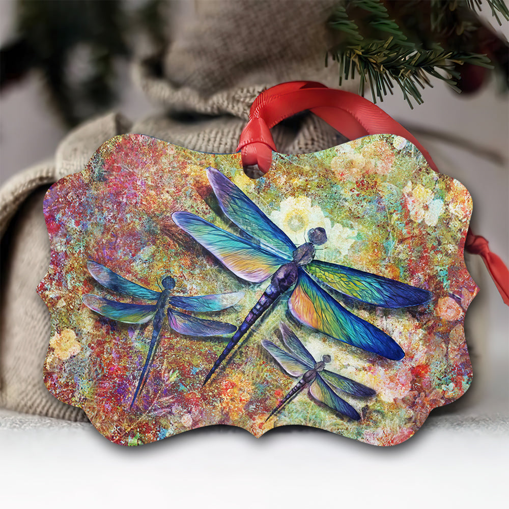 Dragonfly Lover Coloful Art Horizontal Ornament