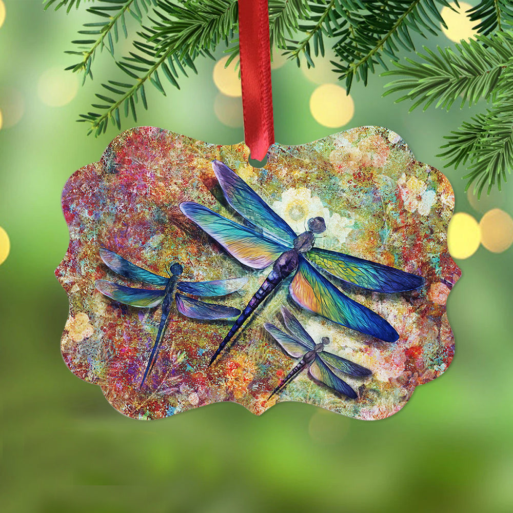 Dragonfly Lover Coloful Art Horizontal Ornament