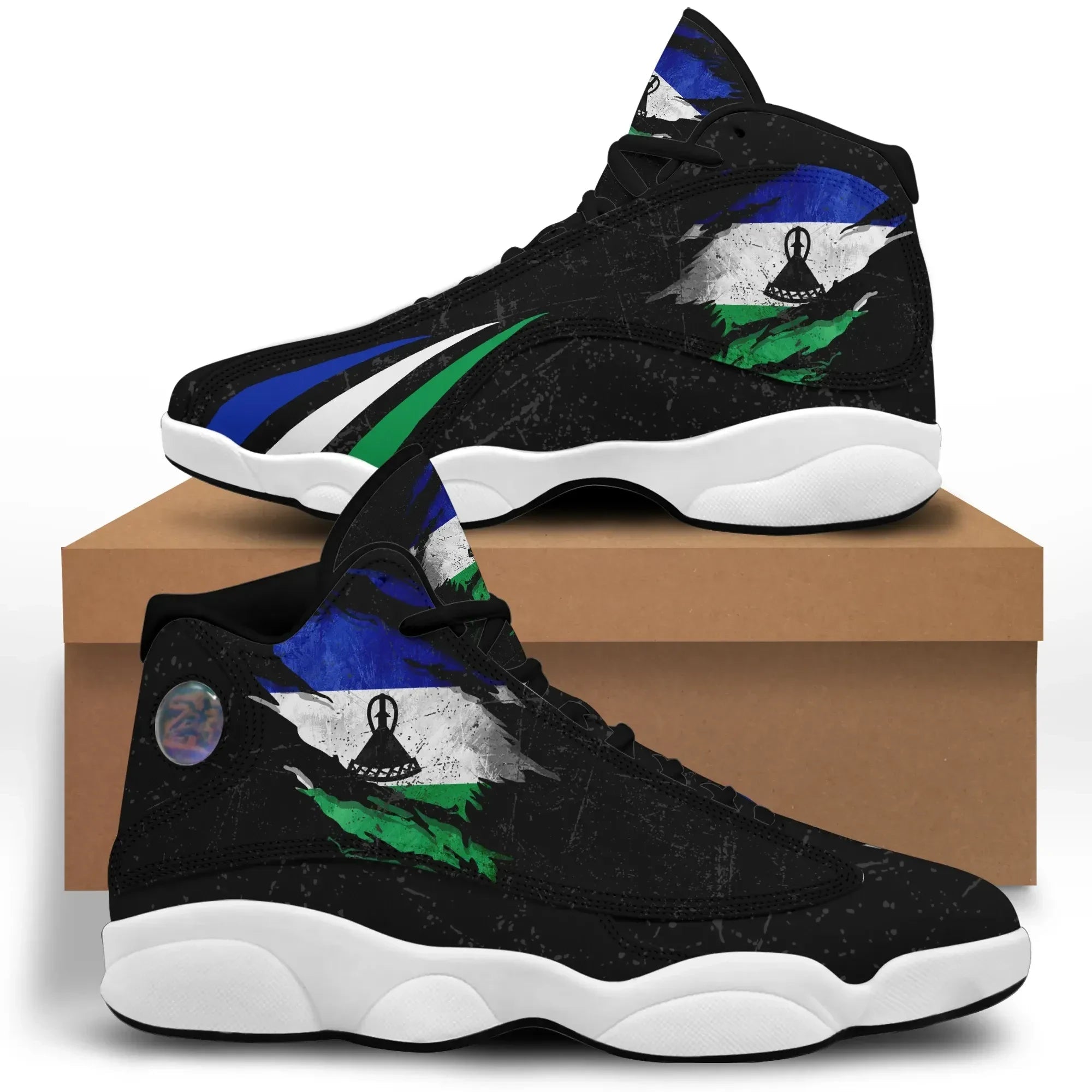 Lesotho In Me High Top Sneakers - Special Grunge Style RLT6