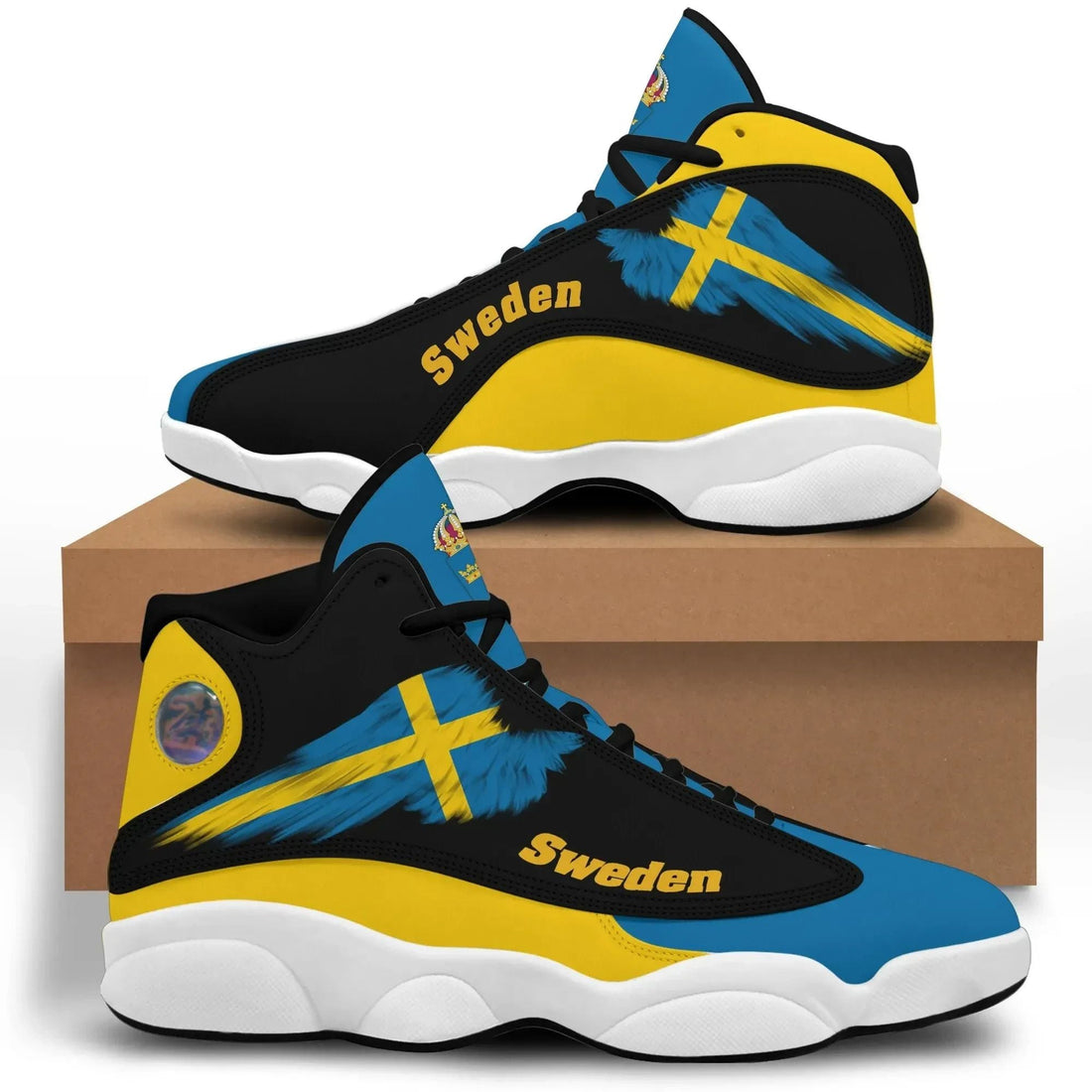 Sweden High Top Sneakers Wings Flag RLT7