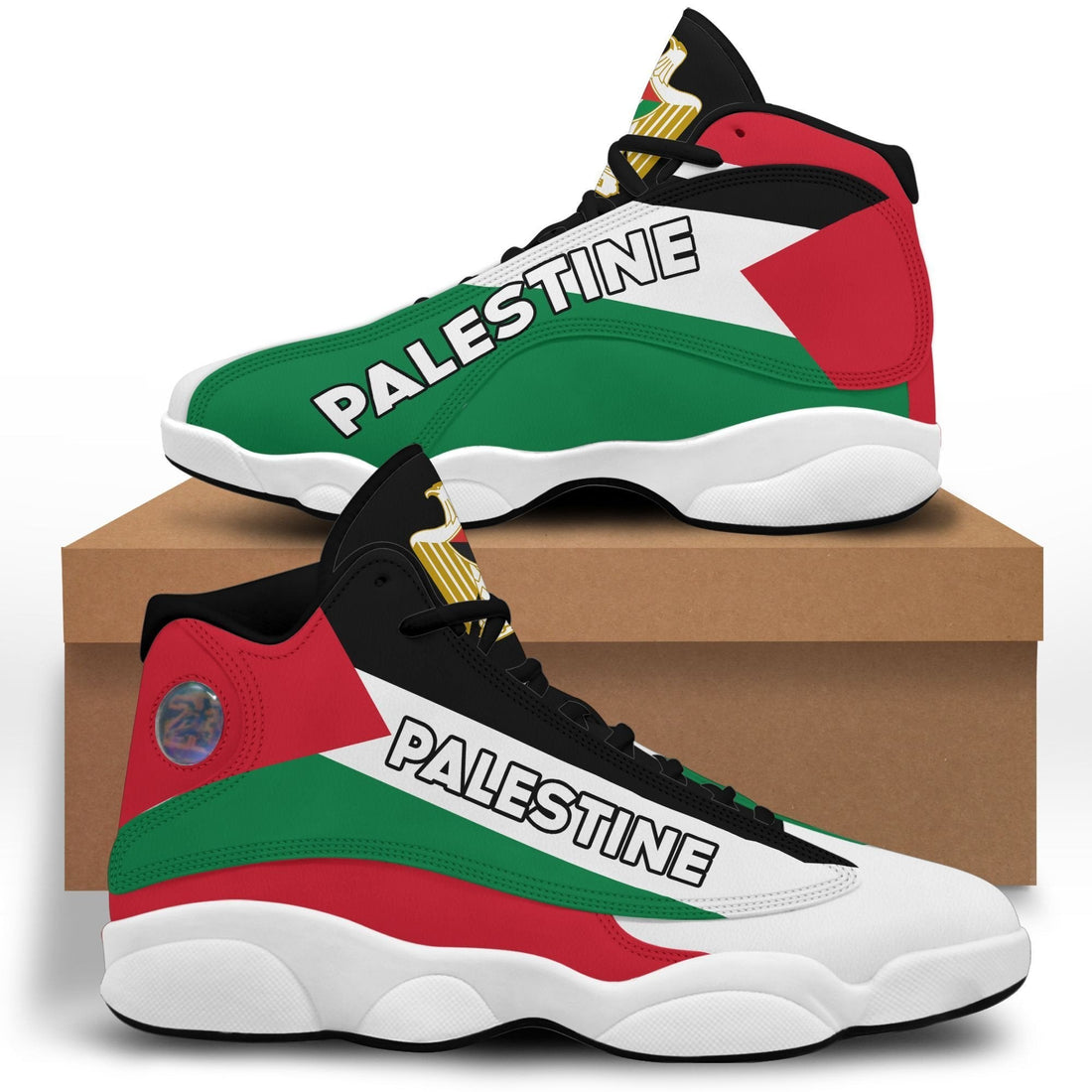 Palestine High Top Sneakers Shoes Women's/Men's Special Flag1 RLT13