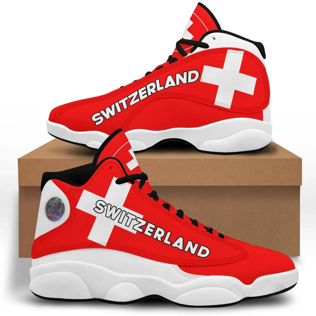 Switzerland High Top Sneakers Shoes Special Flag RLT13