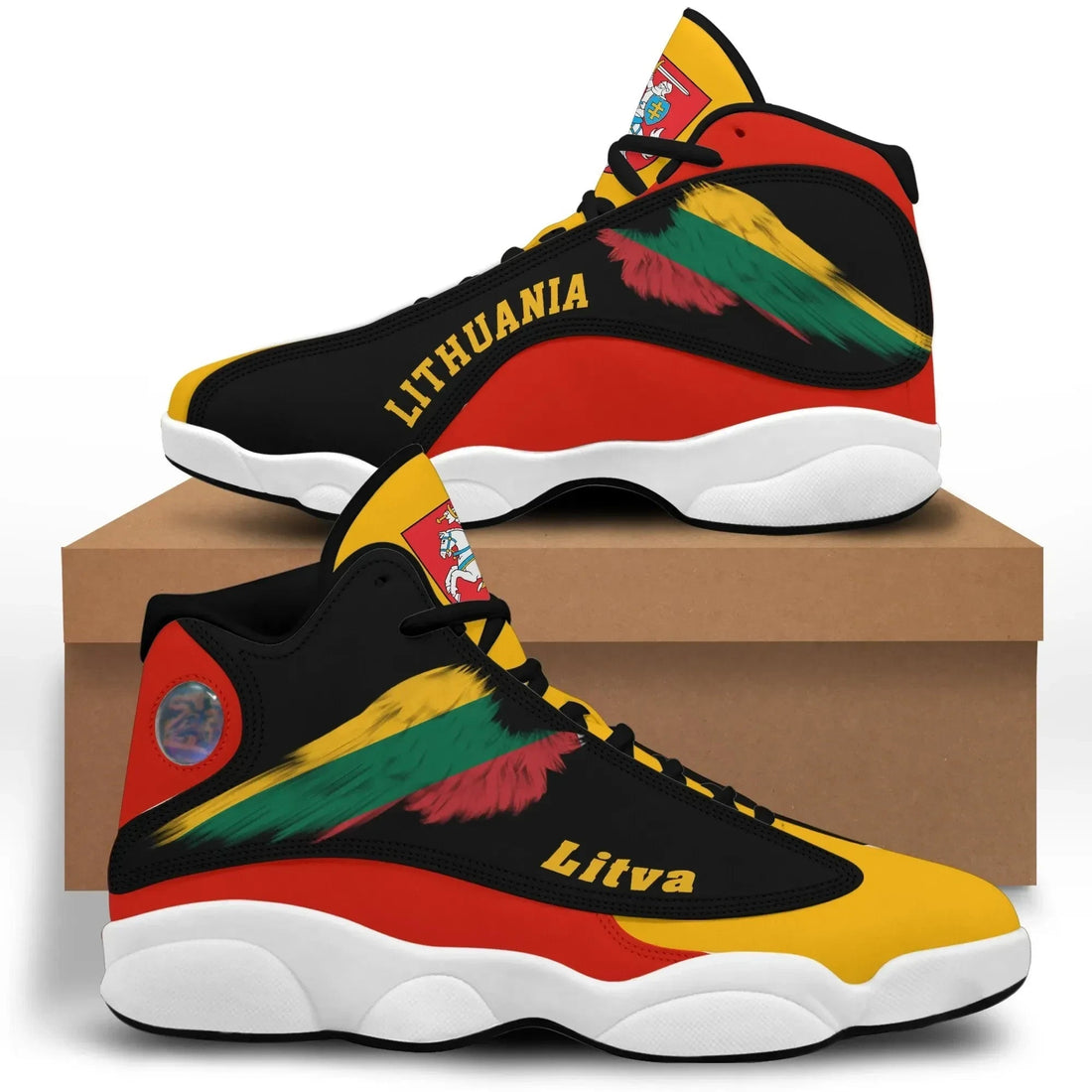 Lithuania High Top Sneakers (Women's/Men's) Wings Flag RLT6