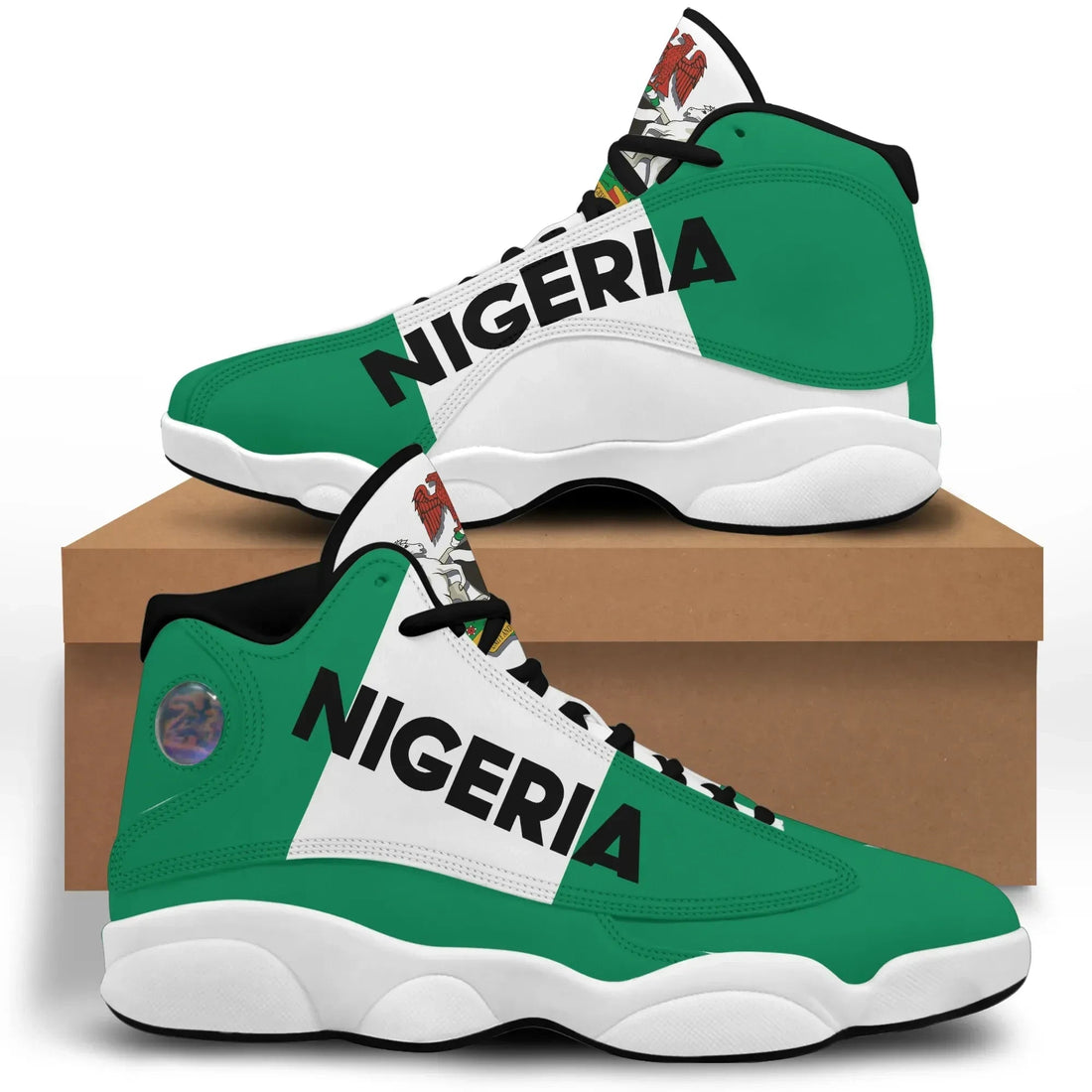 Nigeria High Top Sneakers Shoes Womens/Mens Special Flag RLT8