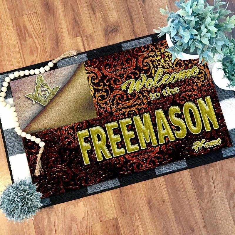 Wonder Print Shop Door Mat - Welcome To The Freemason Home LT10