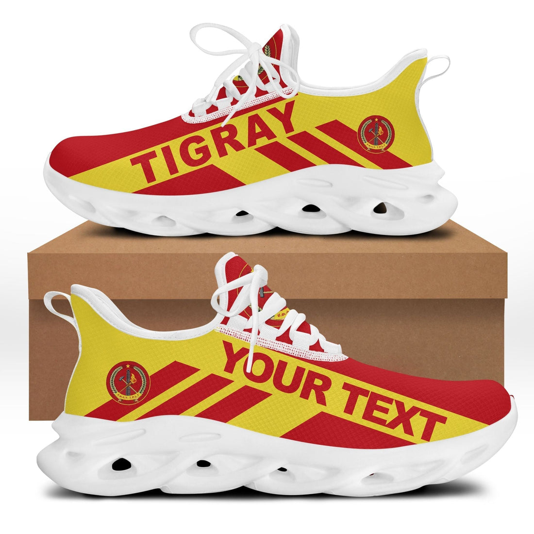 Wonder Print Shop Footwear - Personalized Tigray Stripe Style Clunky Sneakers LT10