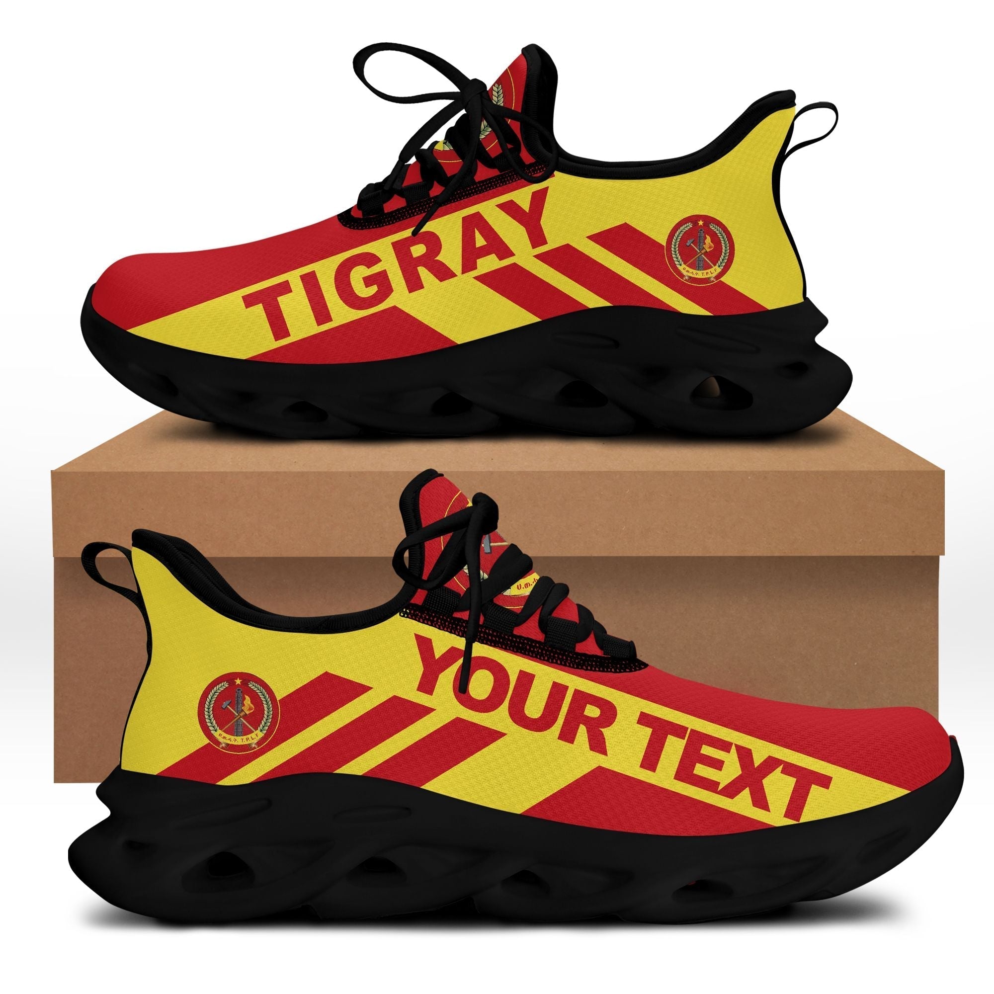 Wonder Print Shop Footwear - Personalized Tigray Stripe Style Clunky Sneakers LT10