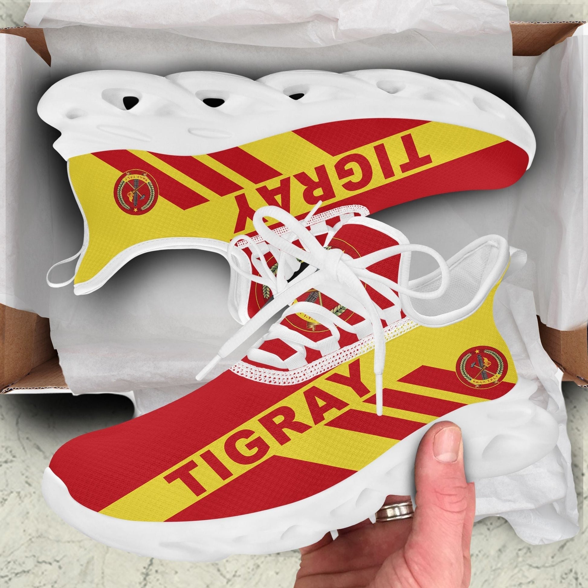 Wonder Print Shop Footwear - Personalized Tigray Stripe Style Clunky Sneakers LT10
