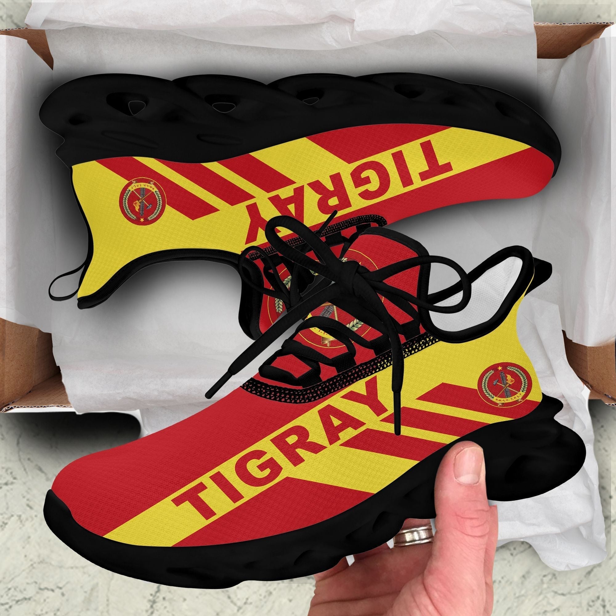 Wonder Print Shop Footwear - Personalized Tigray Stripe Style Clunky Sneakers LT10