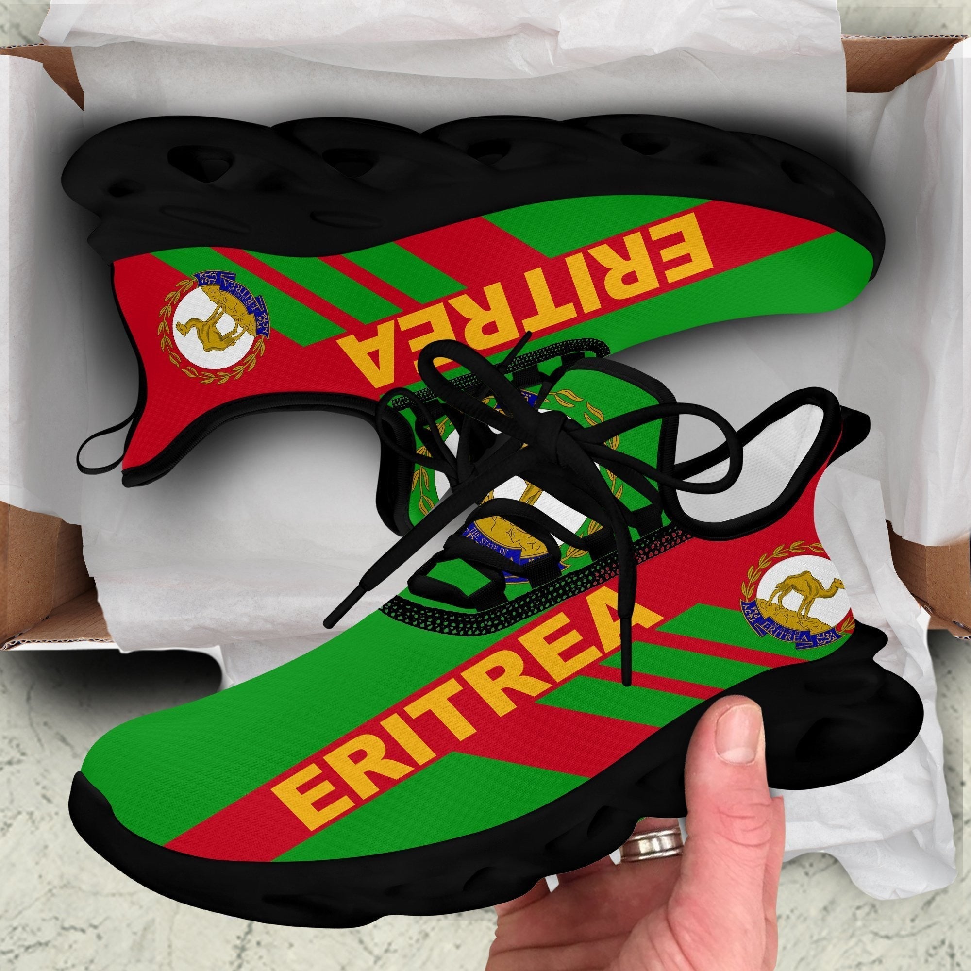 Wonder Print Shop Footwear - Eritrea Stripe Style Clunky Sneakers LT10