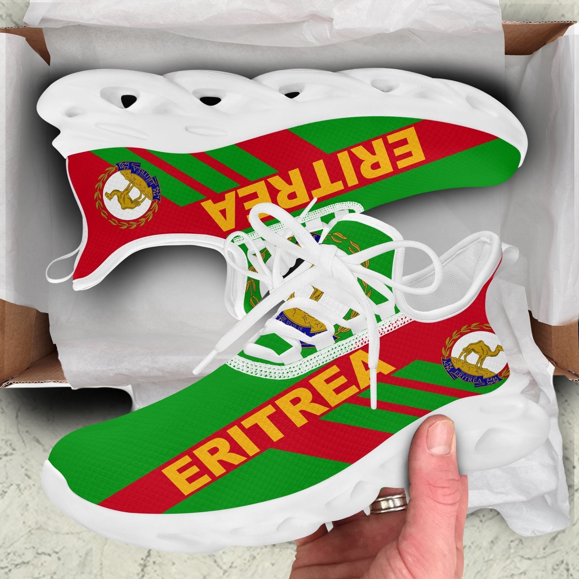 Wonder Print Shop Footwear - Eritrea Stripe Style Clunky Sneakers LT10