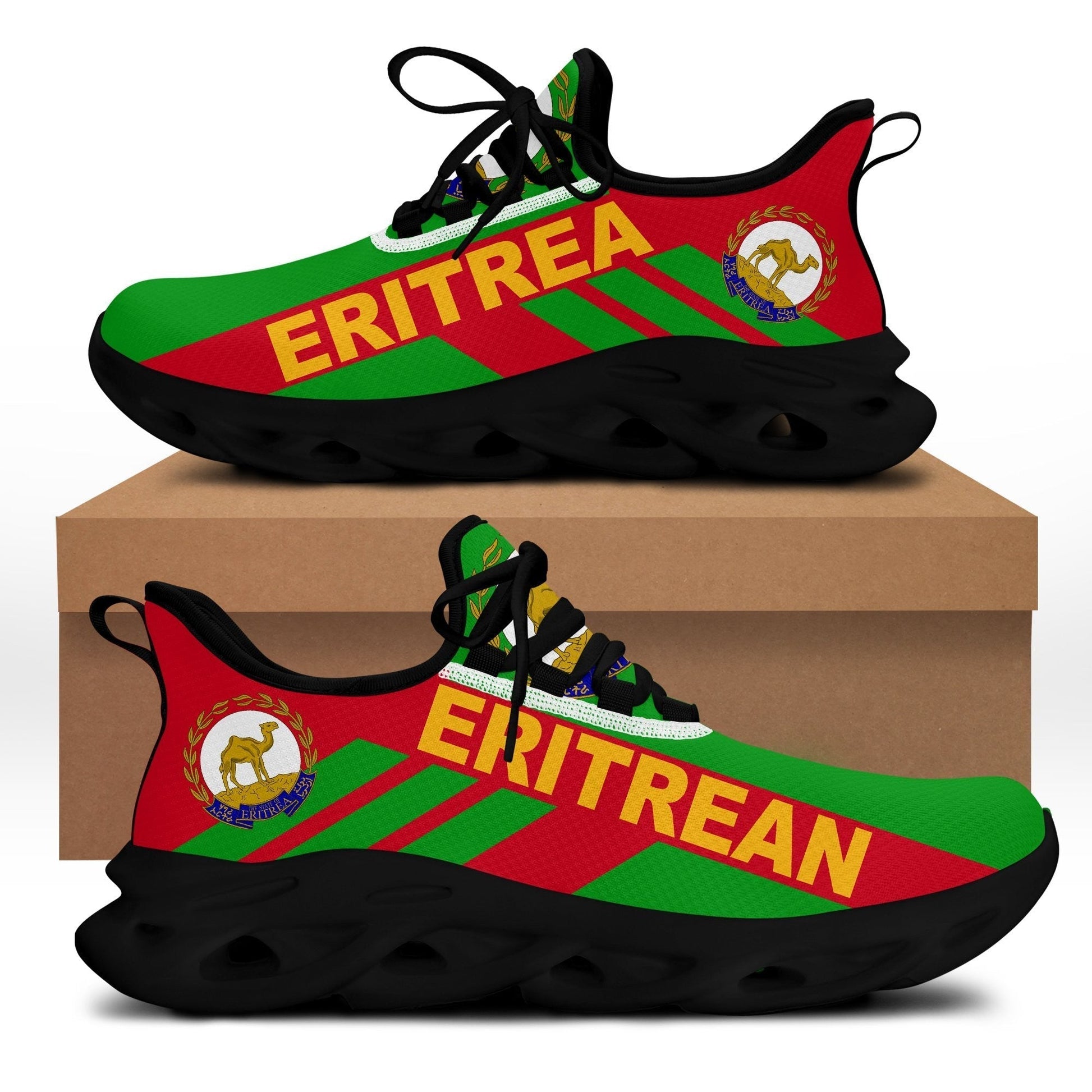 Wonder Print Shop Footwear - Eritrea Stripe Style Clunky Sneakers LT10