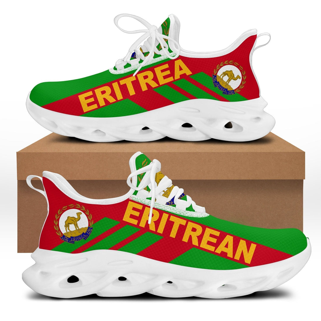 Wonder Print Shop Footwear - Eritrea Stripe Style Clunky Sneakers LT10
